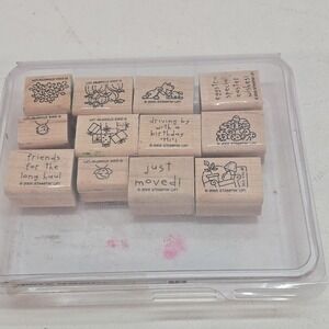 2005 Stampin Up! Loads Of Love Accessories Wood-Mounted Rubber Stamp Set